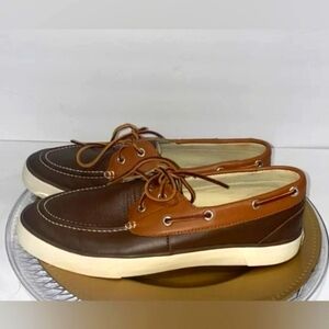 Polo Ralph Lauren Sander Brown Leather Boat Shoes